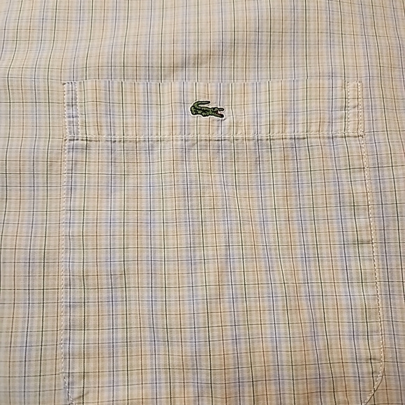 Lacoste Size 42 Dress Shirt Blue, White, Green - Picture 2 of 8